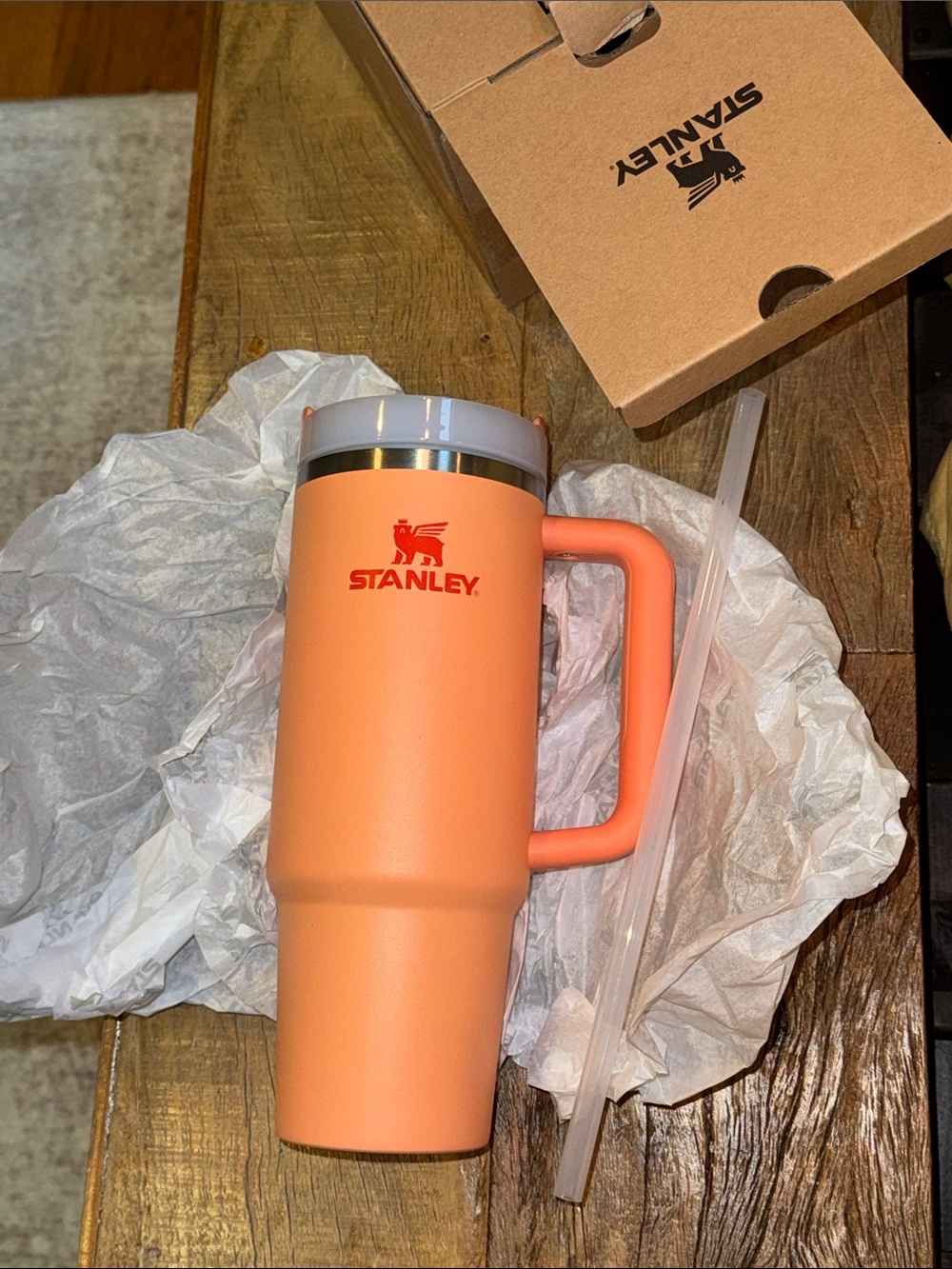 Stanley Quencher H2.0 FlowState Tumbler 30oz Hot Coral Orange Peach 10-10827-803